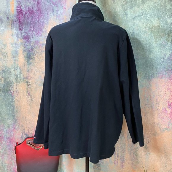 📌Tommy Hilfiger Black Half-Zipper Top Sweatshirt - Picture 2 of 14